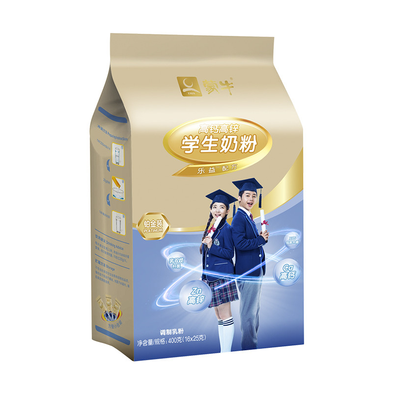 蒙牛铂金装学生高钙高锌奶粉400g