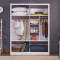 A家家具 衣柜 储物1.2米1.6米1.8米衣橱木质卧室整体大衣柜卧室家具黑白套系烤漆现代简约 1.8米衣柜+边柜