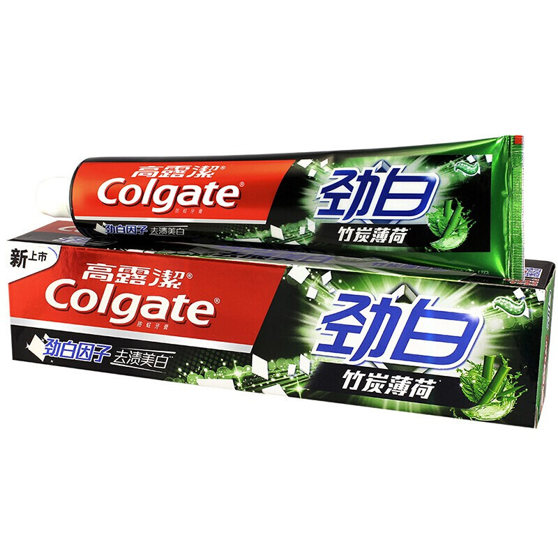 高露洁 竹炭薄荷120克 劲白竹炭薄荷牙膏