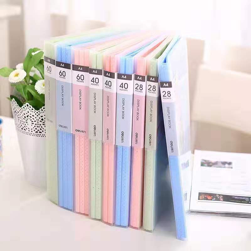 得力72359彩色资料册彩色侧入式插袋(浅绿) 绿色