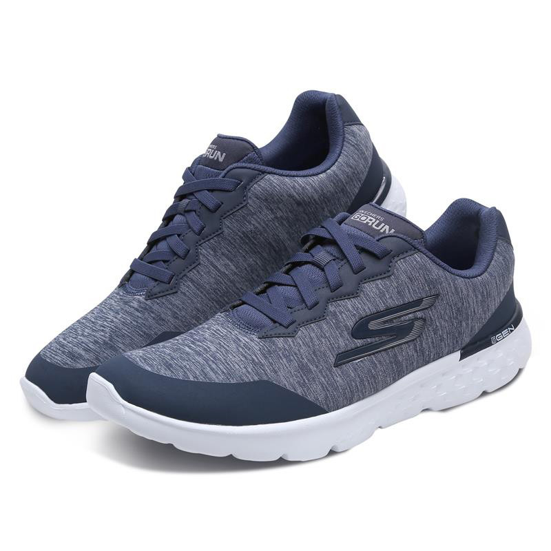 skechers斯凯奇男鞋 休闲运动鞋轻便耐磨透气健步鞋54357 海军蓝色/白色 39.5码