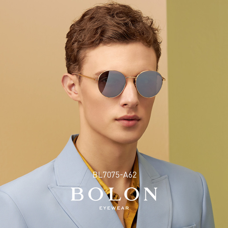 BOLON暴龙太阳镜2019新款圆形王俊 明星同款时尚潮流 墨镜BL7075 BL7075B62