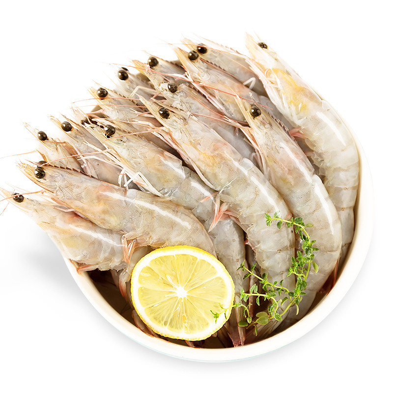 品珍鲜活 厄瓜多尔原进口白虾2kg/盒 净含量4斤约80-100只生鲜南美白对虾海鲜水产生鲜食品大虾