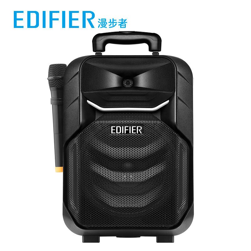 漫步者EDIFIERA38 8英寸专业移动多媒体音响广场舞音响蓝牙拉杆音箱户外音响会议音响黑色