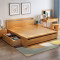 木帆 床 实木床 北欧双人床 高箱储物床 1.8米标准单床+床头柜*2