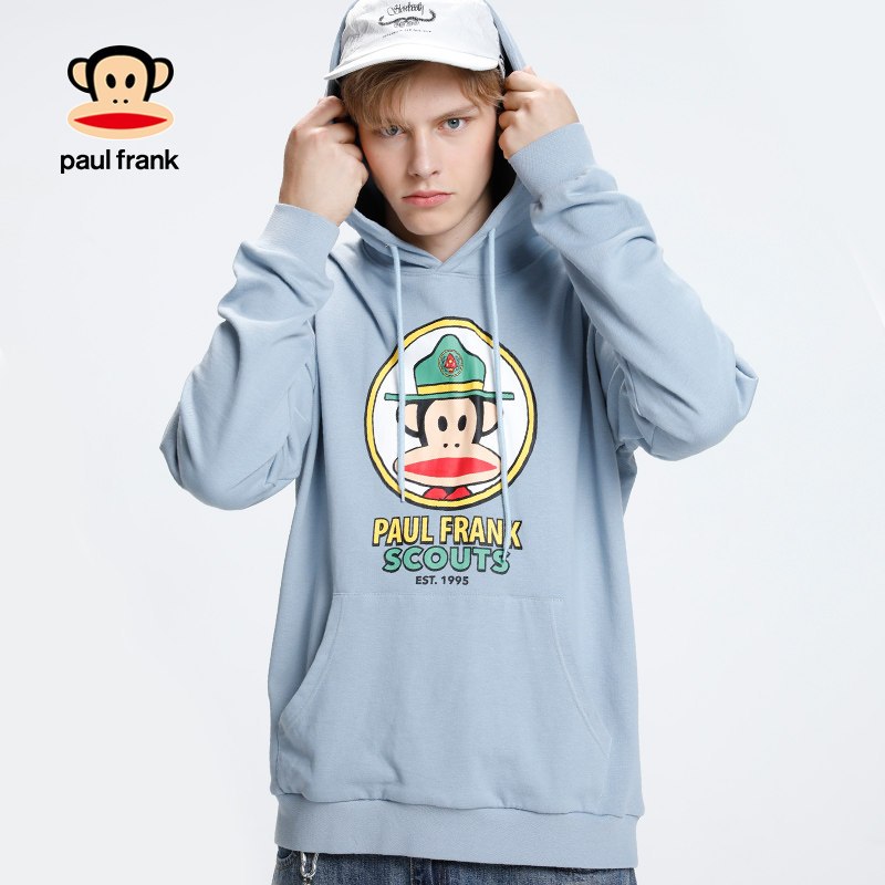 PaulFrank/大嘴猴2019秋季新款卫衣男宽松连帽学生休闲运动卫衣J XXL 蓝灰色