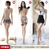 霏慕性感女士情趣内衣制服套装免脱开档薄全透明连体丝袜网袜长筒连裤袜蕾丝花边吊带女式情趣睡衣服睡裙丁字内裤渔网破洞成人用品 【三件装】94+97+88