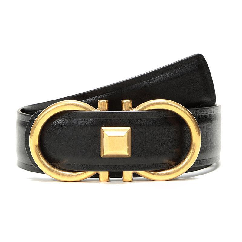 Salvatore Ferragamo 菲拉格慕 女士牛皮板扣式皮带腰带 23B638 0706121-黑色 85