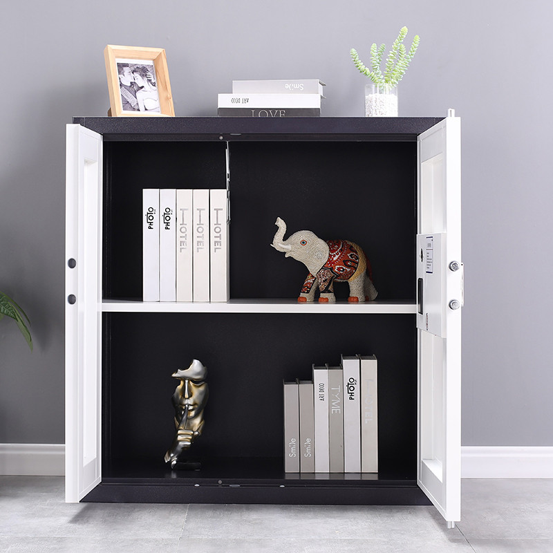 富路达 保密柜办公室文件柜电子密码锁金属资料档案柜黑白套色 单节无