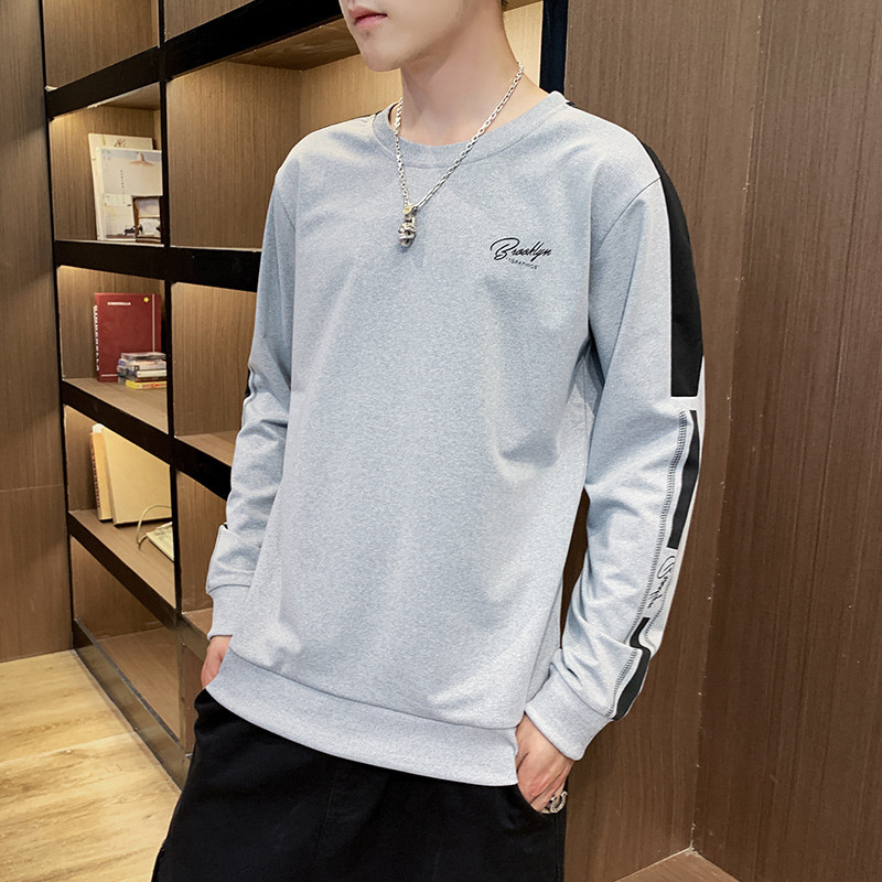 三弦(LA CORDE)圆领长袖卫衣男潮ins秋宽松上衣服潮牌潮流男装2019新款青年外套LA-MYW010 灰色 4XL