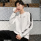 三弦(LA CORDE)圆领长袖卫衣男潮ins秋宽松上衣服潮牌潮流男装2019新款青年外套LA-MYW010 白色 3XL