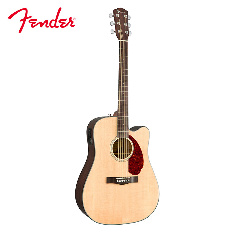 芬达自营 Fender CD-140SCE系列 原声 单板桃花芯木背侧板 民谣缺角电箱木吉他41英寸 原木色+送琴箱