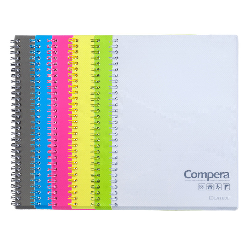 齐心 CPB5801 Compera 双螺旋PP面本 B5 80张 透黄 (单位：本 ）