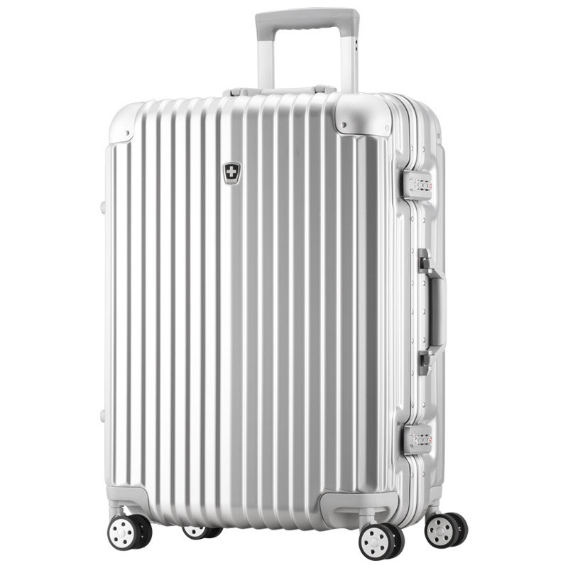 瑞动MT-5232-23T00 20”时尚竖条铝框登机箱40*23.5*55CM宁选 银色