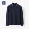 HLA/海澜之家翻领三粒扣长袖POLO2019秋季商务休闲套头衫男 HNTPD3R370A 藏青B1 180/96Y/XL