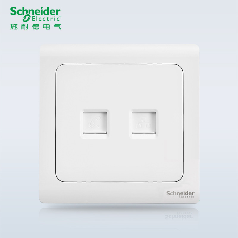 施耐德电气（Schneider Electric） 开关插座面板 轻逸系列清雅白 清雅白 电话电脑