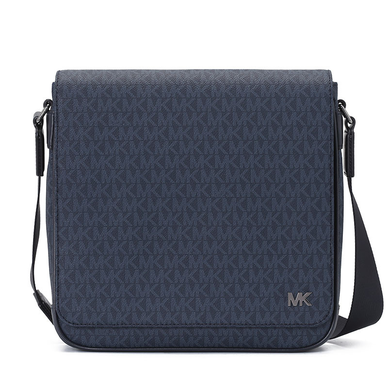 MK Jet Set Mens 邮差斜挎包 中号 印花LOGO款 海军蓝