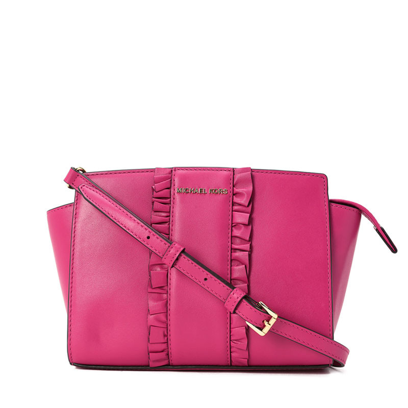 MK Selma 斜挎包 中号 花边款 30H7GLMM2T 玫红色