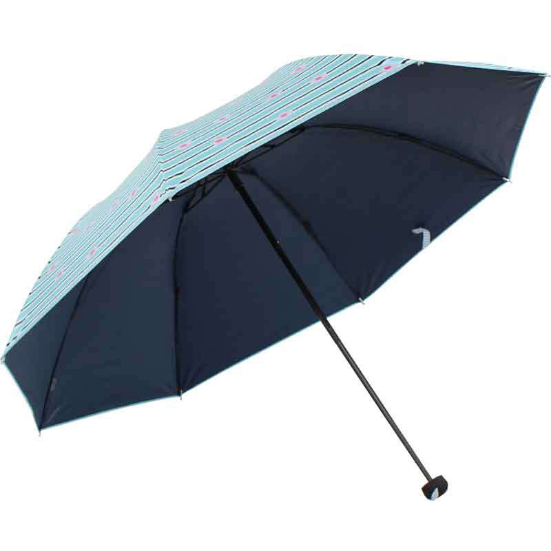 天堂伞 黑胶三折晴雨伞太阳伞 30053E幻彩蓝胶蓝色