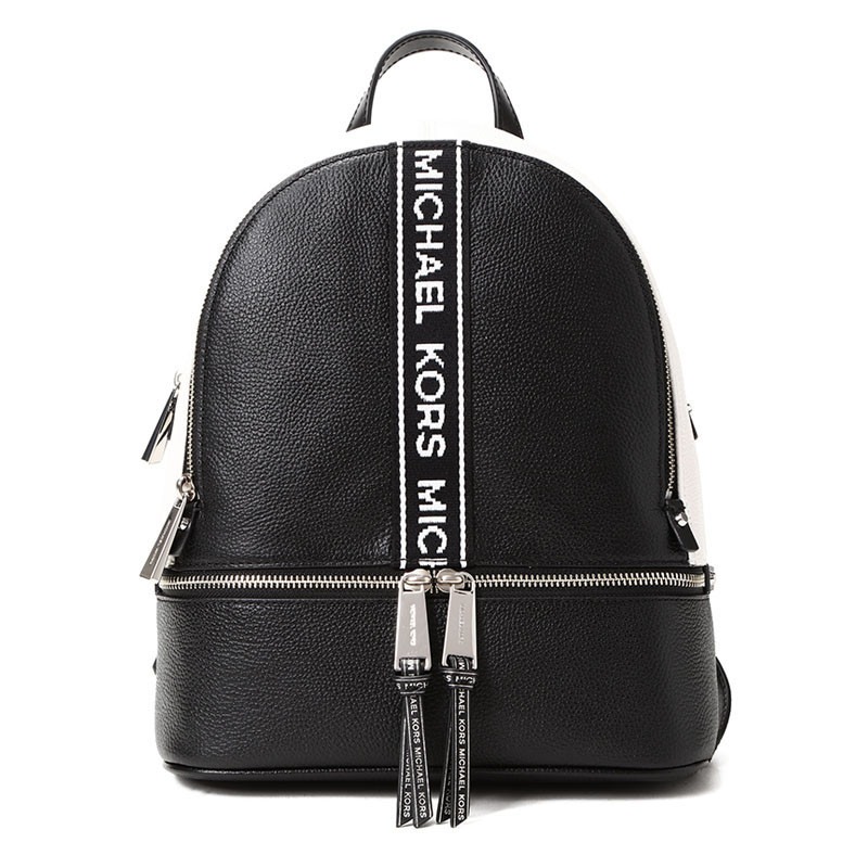 MK Rhea Zip 双肩包 中号 SR MK印花织带款 拼色