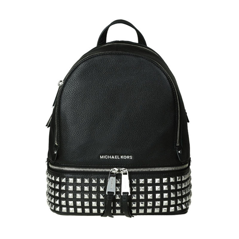 MK Rhea Zip 双肩包 中号 铆钉 30S5GEZB5L 黑色