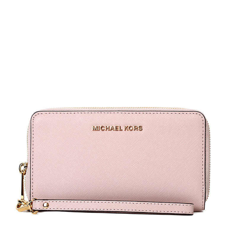 Michael Kors/迈克·科尔斯 女士Jet Set Travel中长款腕带拉链钱包 32H4GTVE9L 裸粉色
