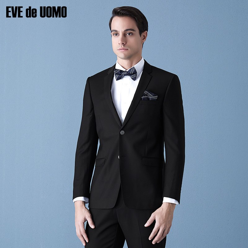 EVEdeUOMO/依文男士西服套装秋季商务休闲西服上衣_1 75Y 黑色