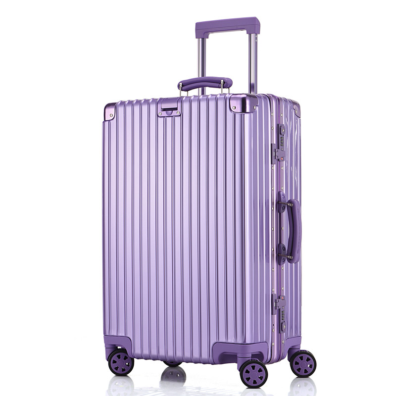 SWISSGEAR瑞士军刀行李箱铝框拉杆箱新品金属万向轮行李箱旅行箱 登机箱PC+ABS箱包 26寸L7008 紫色 26寸