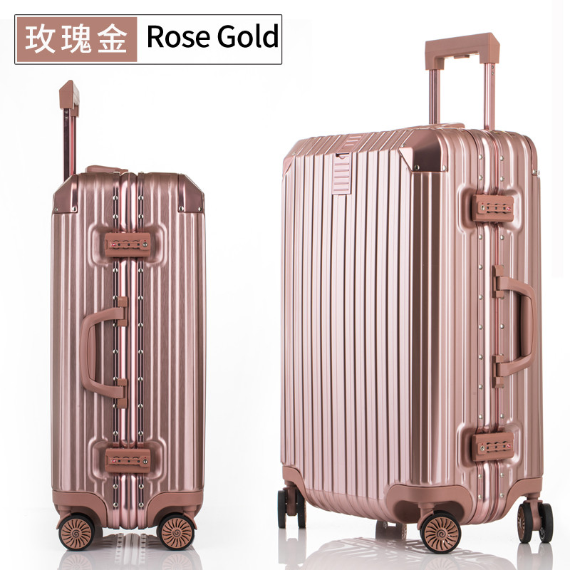 SWISSGEAR瑞士十字系列防刮铝框拉杆箱万向轮行李箱耐磨旅行箱男女托运箱登机箱皮箱硬箱 26寸 L7019 玫瑰金 26寸