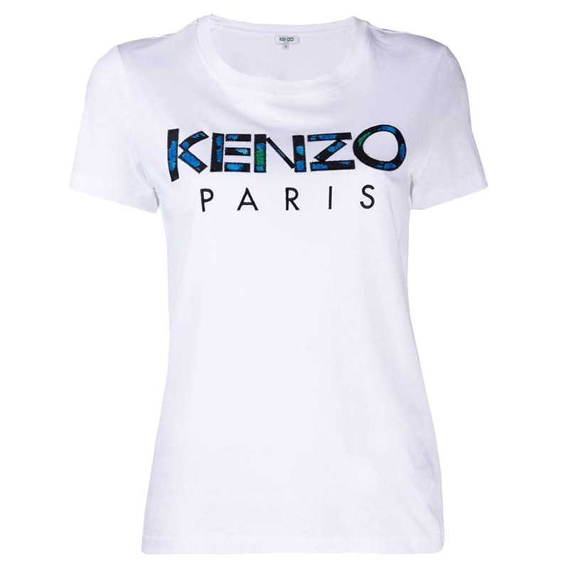 【直营】 Kenzo 高田贤三 女士全棉字母LOGO印花圆领短袖T恤F952TS721990 M 白色F962TS701990-01