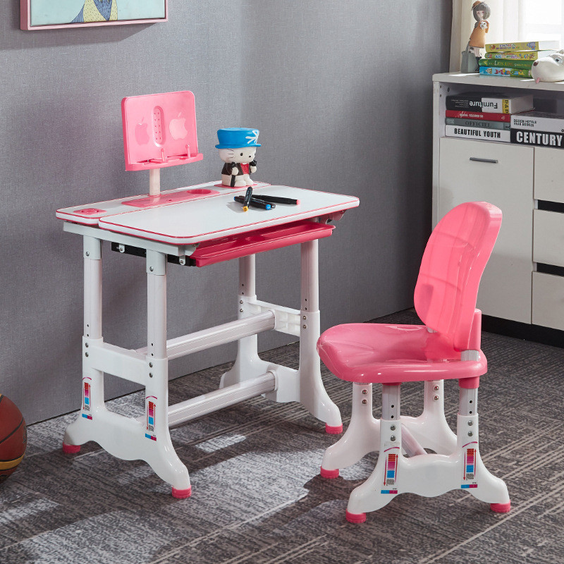 家时光(Ht-home)学生书桌 B05加长80cm-粉色（带阅读板）