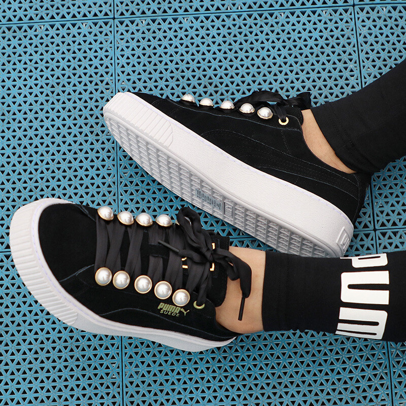 Puma 彪马 女鞋 蕾哈娜低帮板鞋珍珠丝带厚底松糕鞋休闲鞋 1PU36668801 1PU36668801 39