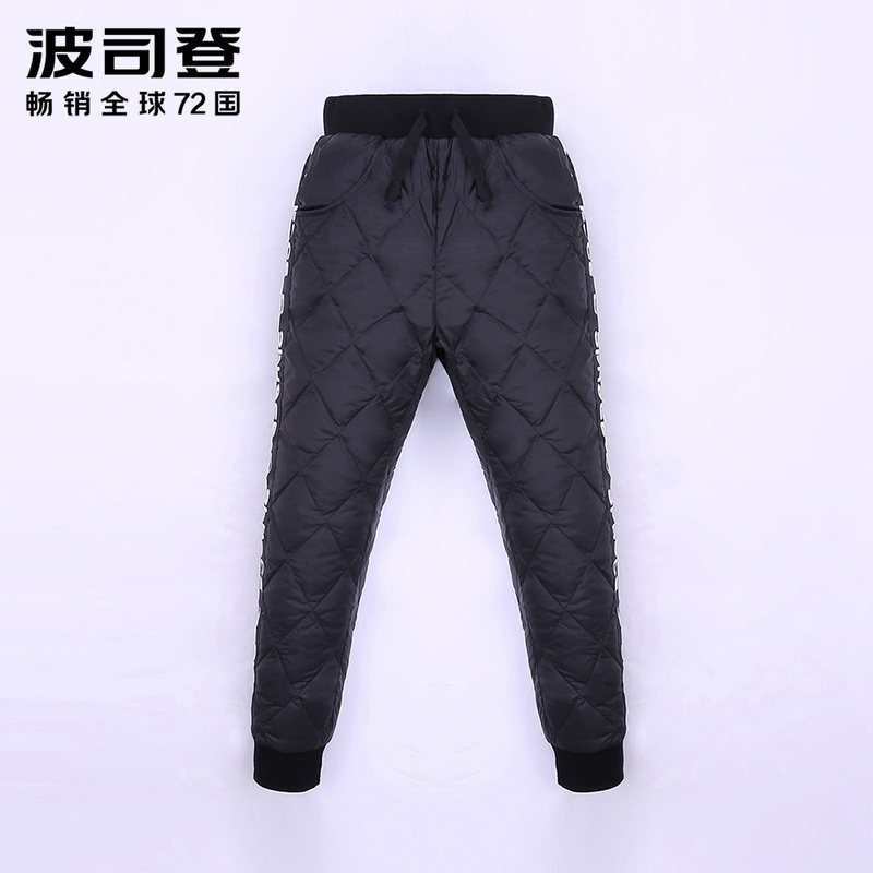 波司登童装羽绒裤男童加厚保暖百搭时尚儿童外穿冬棉裤 155cm(155/66) 黑色8056