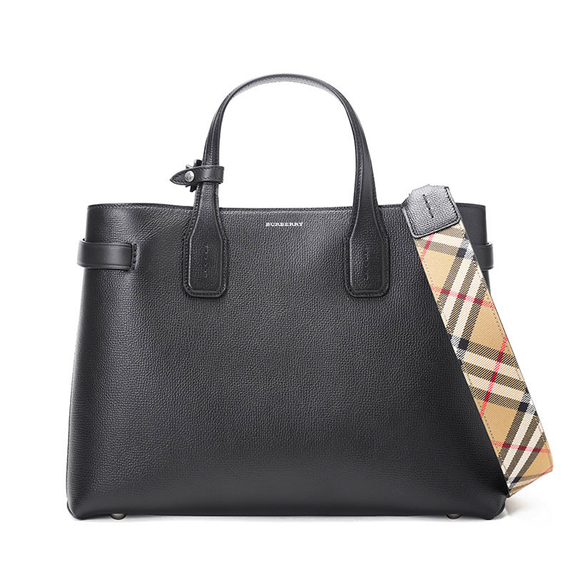 Burberry Banner 手拎包 中号 黑色
