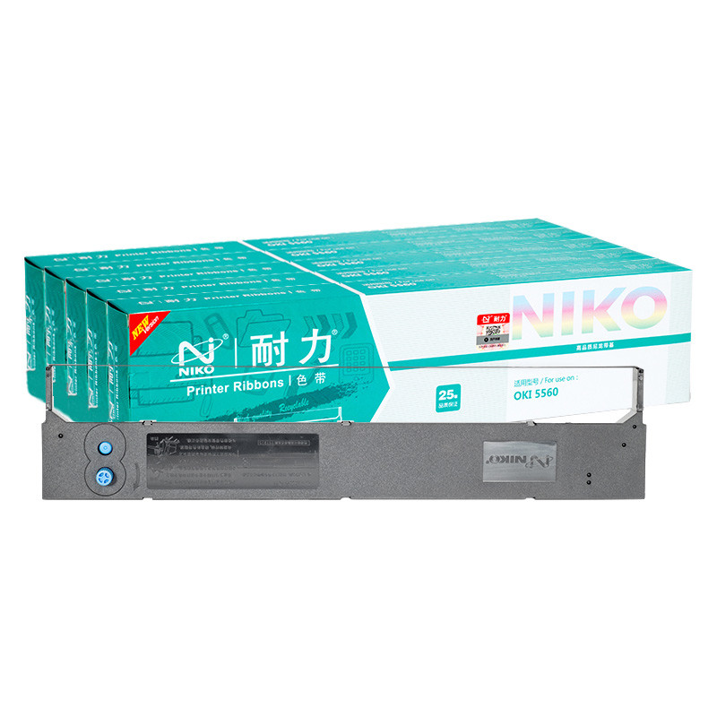 耐力5560色带适用四通OKI5560 5560SC 6500F 5760SP 黑色色带架5支装