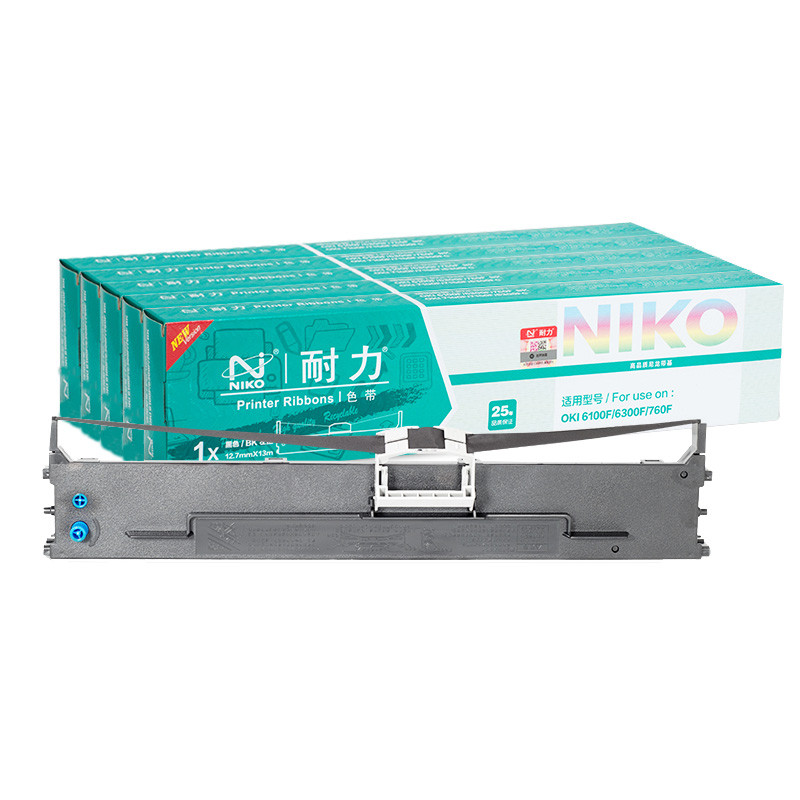 耐力6100色带适用OKI ML6100F 7100F 6300F 6500F 760F 7150F 黑色色带架5支装