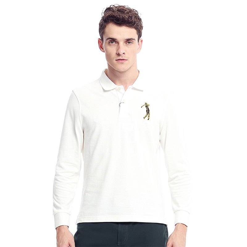 GOLF/高尔夫男士净色长袖POLO衫 XL 白色