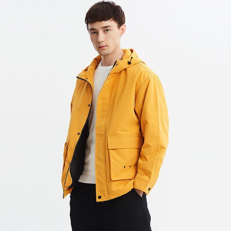 雪中飞工装外套男韩版宽松学生帅气潮流衣服2019新款秋季连帽夹克_1 185/2XL 黄色