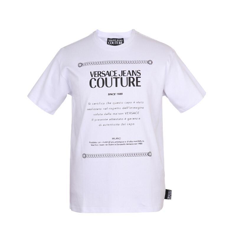 VERSACE JEANS COUTURE 范思哲 男士棉质短袖T恤 B3GUA7TF 30171 003-白色 XXL