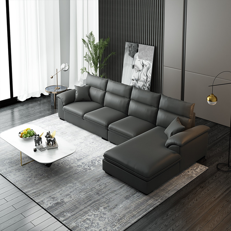 A家家具 沙发 DB1558 （科技布深灰色）三人位+左贵妃