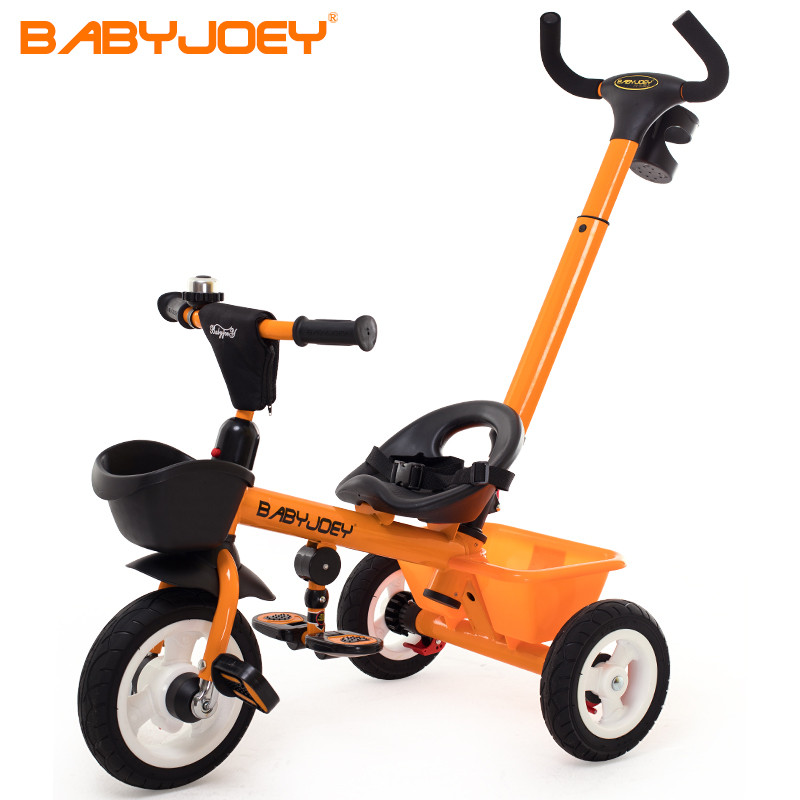 童车手推车 Babyjoey 英国 儿童三轮车脚踏车1-3-5岁 简易自行车多功能手推车小蜜蜂 橙色