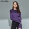 艾莱依2019秋季新款潮流个性花边设计修身圆领套头衫_1 170 木槿紫