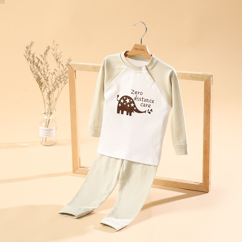 迪鲁奥（DILUAO)【新款上新】婴儿套装婴儿衣服春秋冬季套装女宝宝秋衣秋裤男儿童长袖内衣套装纯棉睡衣秋季同款_460 喷水象【套头】 80cm