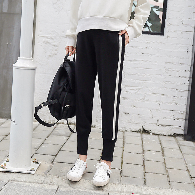 迪鲁奥（DILUAO)新款上市孕妇裤子夏季薄款外穿宽松春秋打底运动裤雪纺休闲裤长裤夏装_793 828-黑色-秋款 M