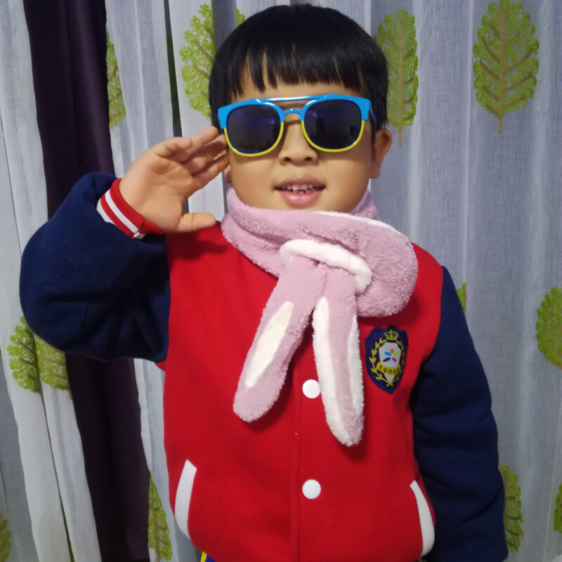 迪鲁奥（DILUAO)儿童围巾加绒公主微博加厚保暖秋冬季男童女童宝宝法兰绒脖套 红色 1-6岁 粉红 默认尺寸