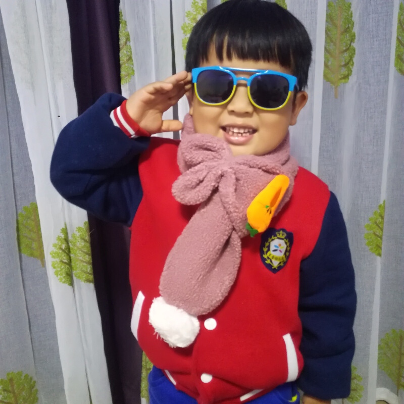 迪鲁奥（DILUAO)儿童围巾加绒公主微博加厚保暖秋冬季男童女童宝宝法兰绒脖套 红色 1-6岁 紫色 默认尺寸