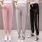 迪鲁奥（DILUAO)孕妇裤子夏季薄款九分裤2019新款孕妇装薄款棉麻宽松休闲裤托腹裤_793 黑色 L