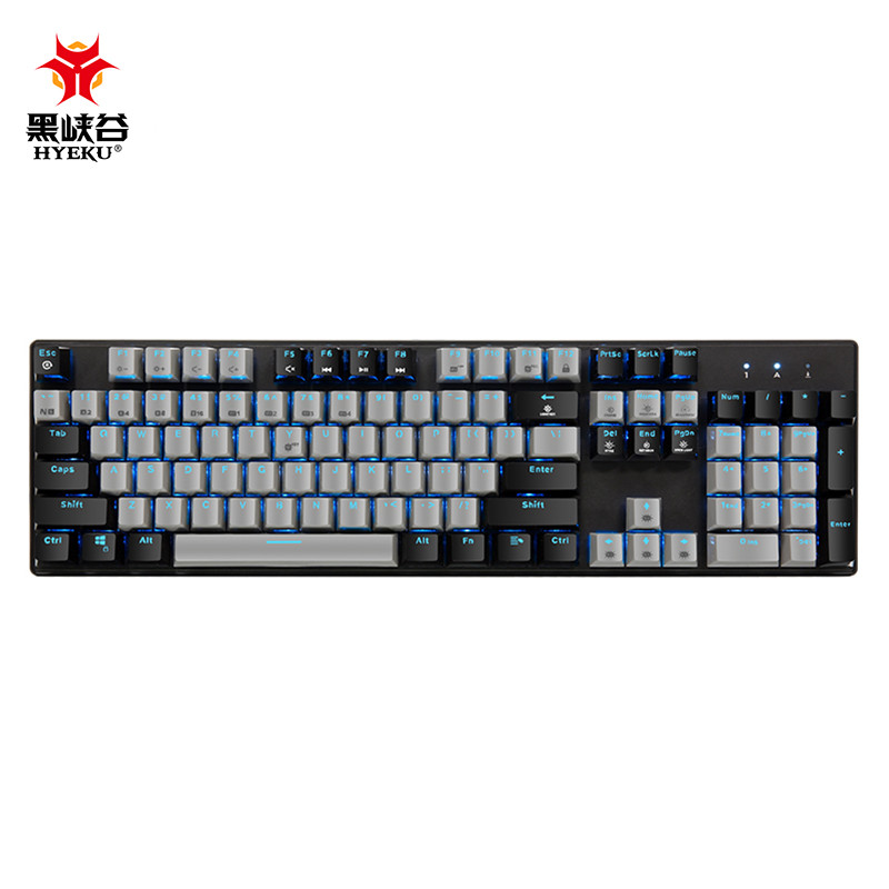 黑峡谷（Hyeku）GK706B 104键机械键盘MX轴电竞游戏键盘有线吃鸡键盘台式笔记本电脑键盘 灰黑色红轴