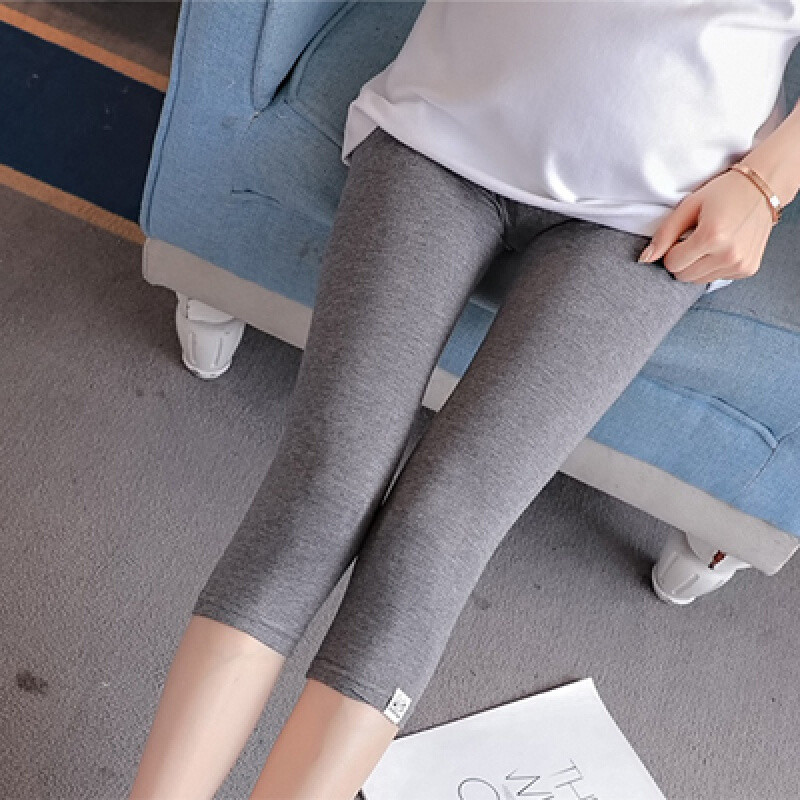 迪鲁奥（DILUAO)打底裤春夏薄款九分七分孕妇裤子春秋款短裤夏季外穿春装夏装_211 深灰色 XL