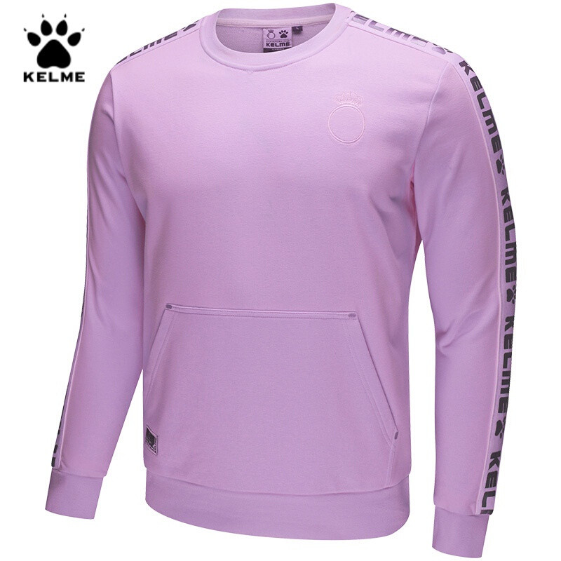 KELME卡尔美运动卫衣男时尚百搭圆领套头衫 2XL/185 浅粉